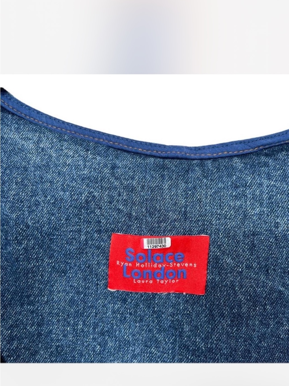 Solace London Lewis Blue Denim High-Low A-Line Dress Sz 4 - Picture 5 of 8